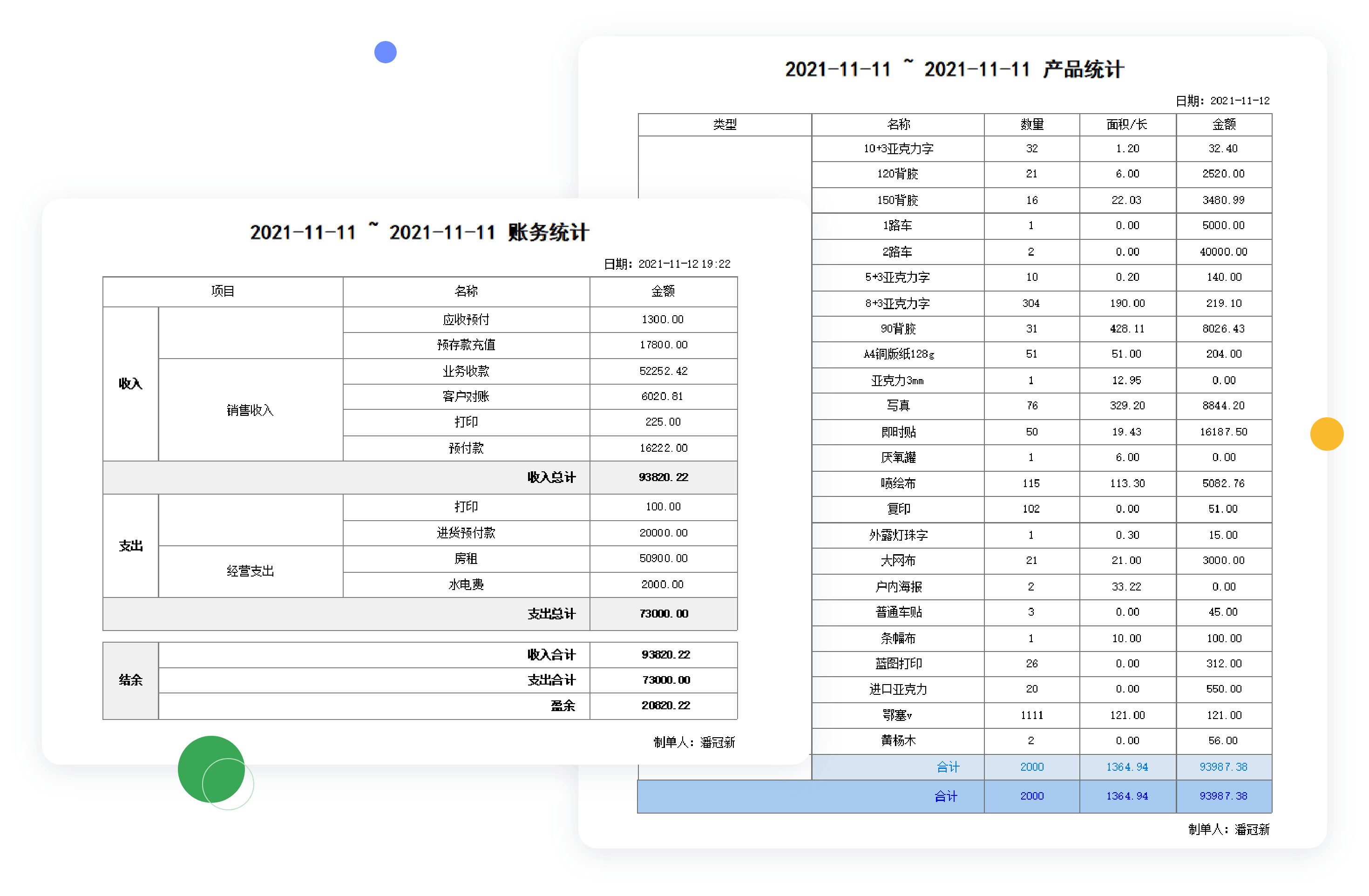 统计报表